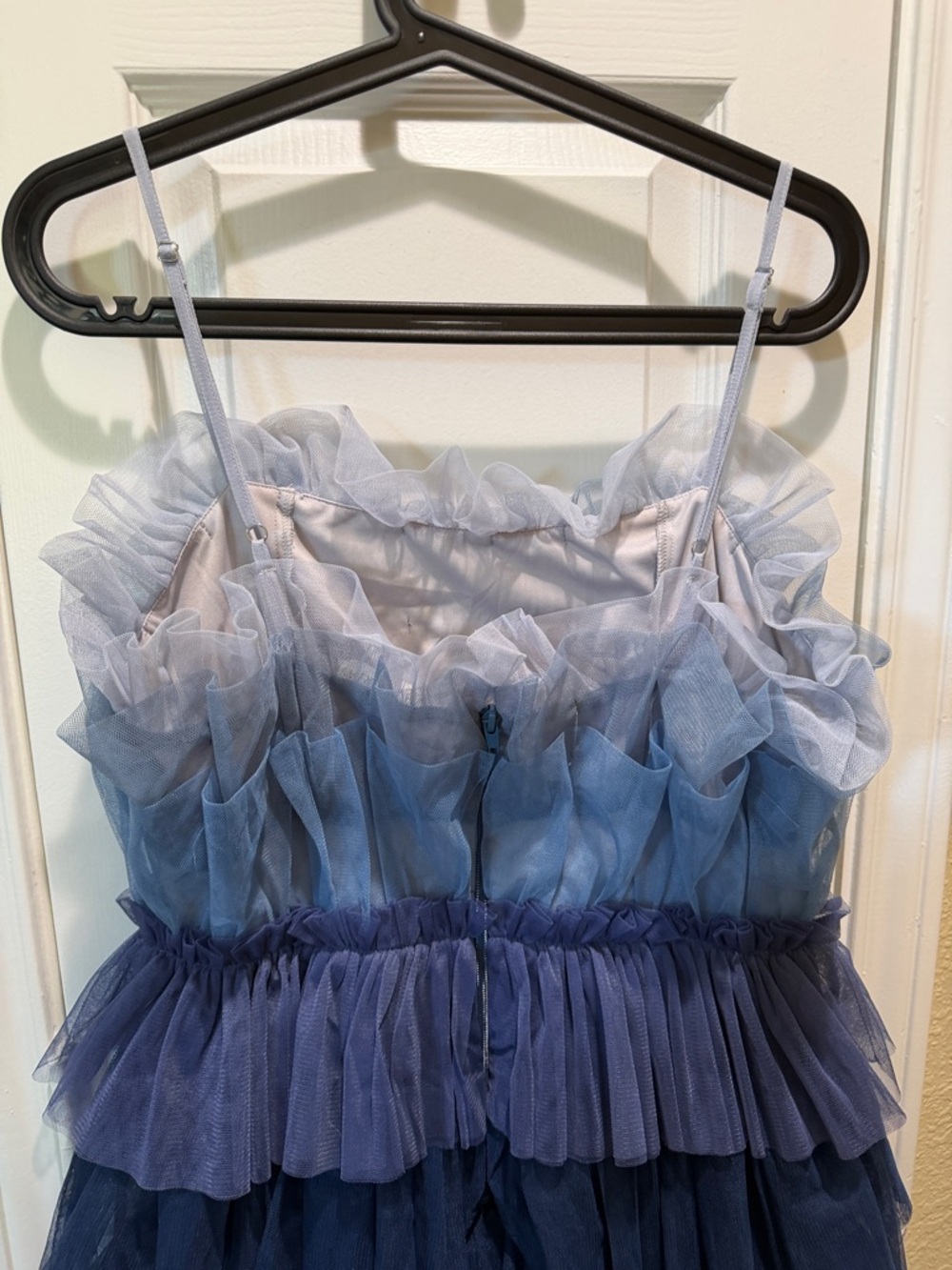Storia Blue Tiered Tulle Mini Dress - Picture 6 of 6